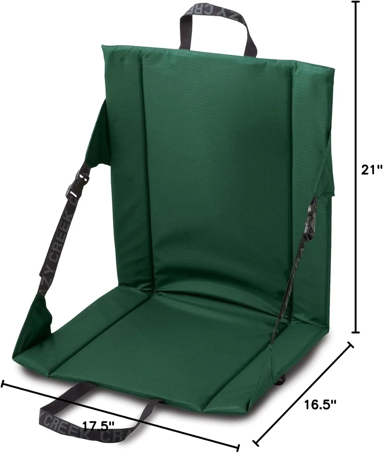 Crazy Creek Original LongBack Chair, Portable Chair for Camping and Stadiums, High Density Foam Cushion, Comfortable and Adjustable Back Support, Lightweight and Foldable,Forest Green