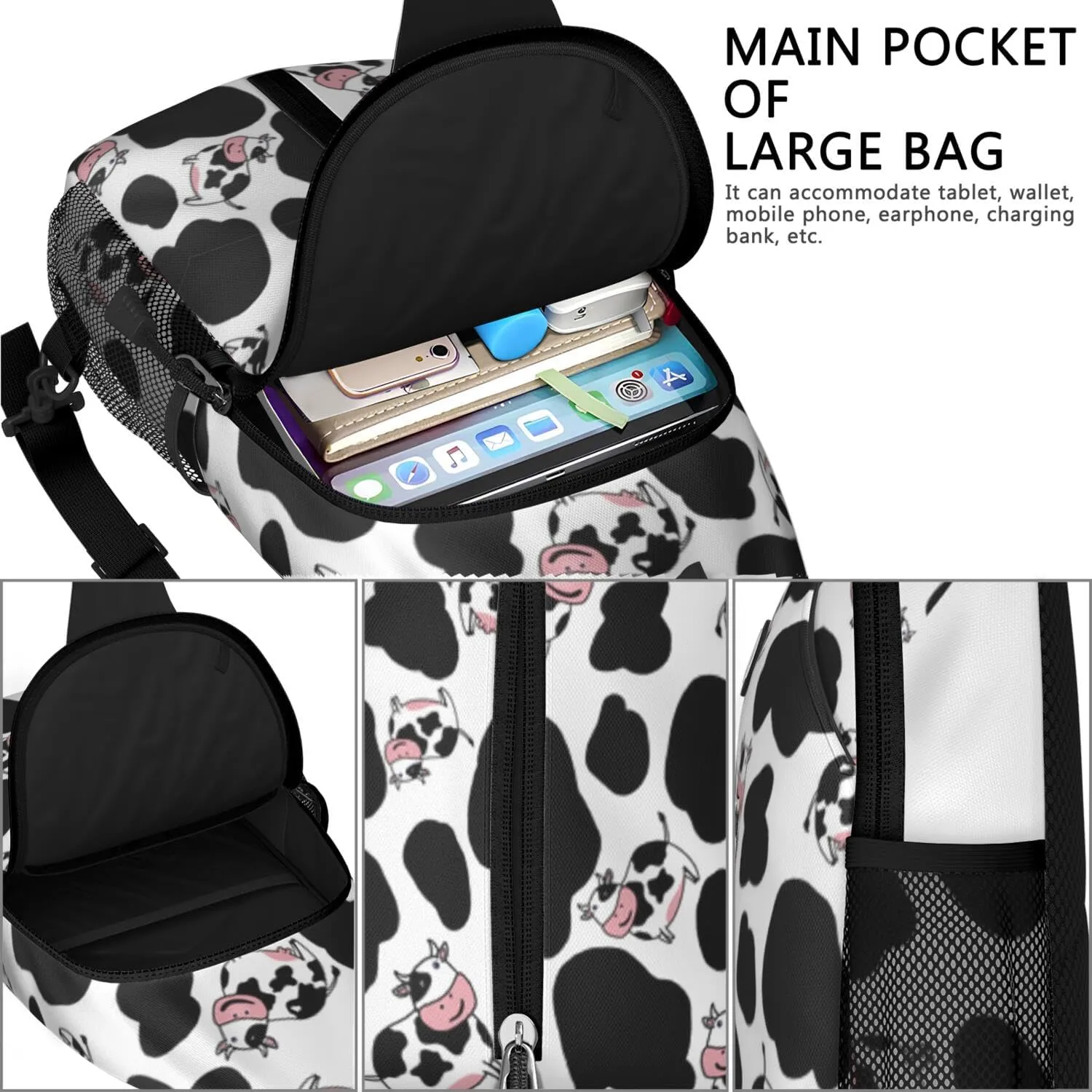 Crossbody Sling Backpack Mini Water Resistant Sling Bag - Adjustable Chest Strap Backpack for Outdoor Hiking Cycling