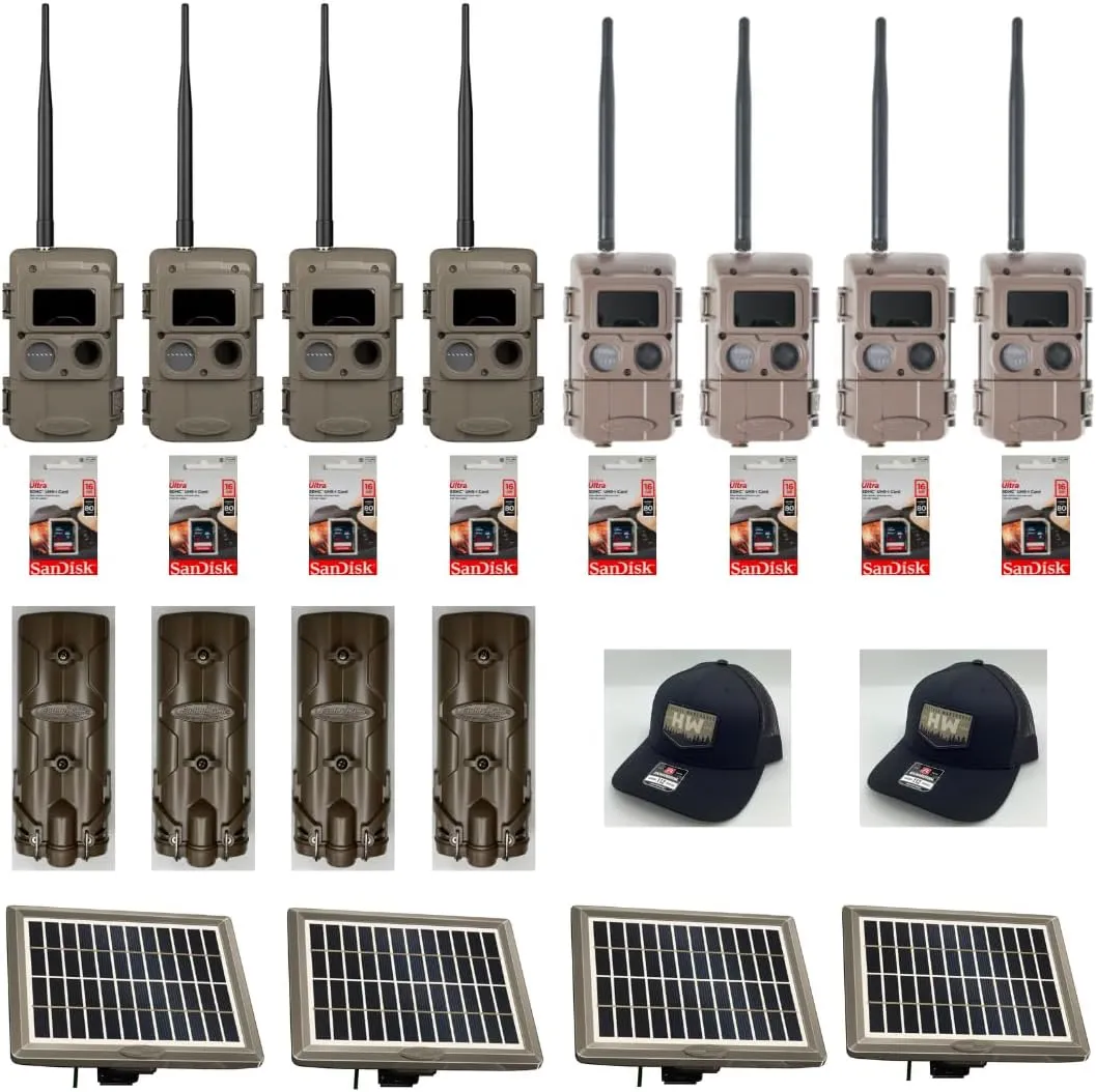 Cuddeback 4 IR L Series 4 Blackflash L Series 4 Battery Power Banks Model P21-001 4 Solar Power Banks Model PW-3600 8 16GB SD Cards 2 Hats New