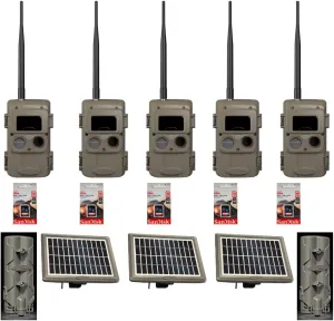 Cuddeback 5 Long Range IR Cameras Models L Series 3 Solar Power Banks Models PW-3600 2 Battery Power Banks Models P21-001 5 16GB SD Cards New