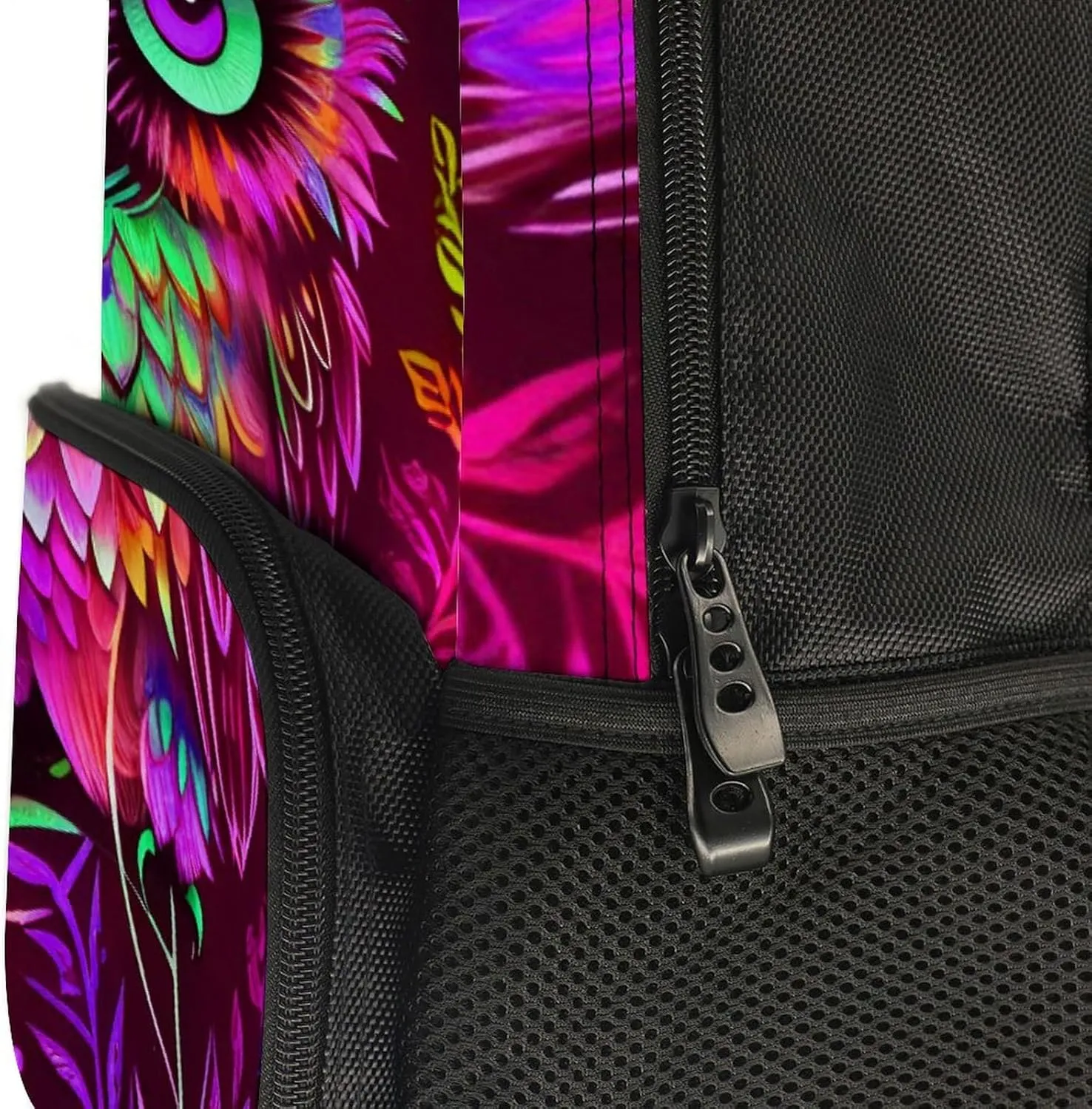 Cute Abstract Owl Psychedelic Art Rucksacks Lightweight Multipurpose Anti-Theft Shoulder Bag Big Capacity Traveling & Camping Backpack With Side Pockets