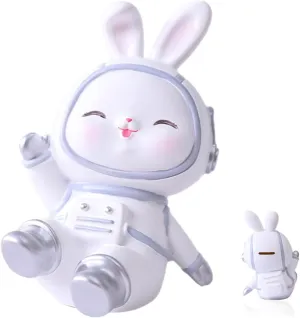 Cute Bunny Piggy Bank for Cartoon Money Jar Decor for Bedroom Study Living Room Adorable Space Rabbit Coin Box for Saving Habits