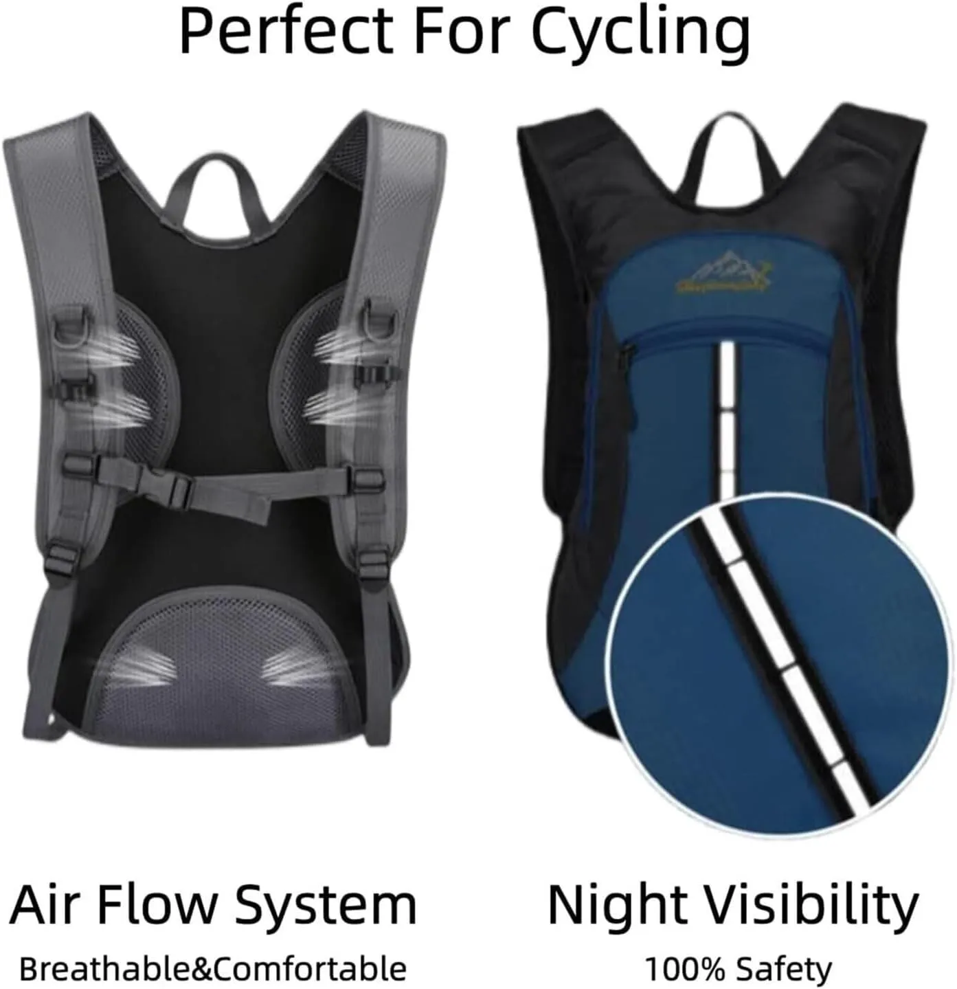 Cycling Backpack Bladder Backpack Ultralight Bicycle Bags Travel Bag Outdoor Sports Running MTB Bike Bag(Blue)