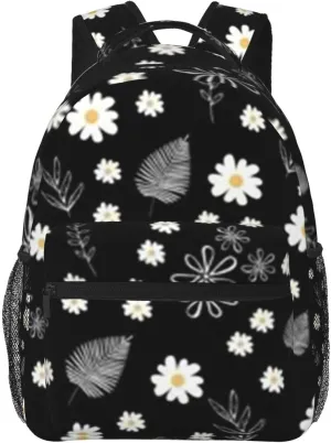 D-aisy Casual Student Backpack With Adjustable Shoulder Straps And Cushioned Back For Comfort Black