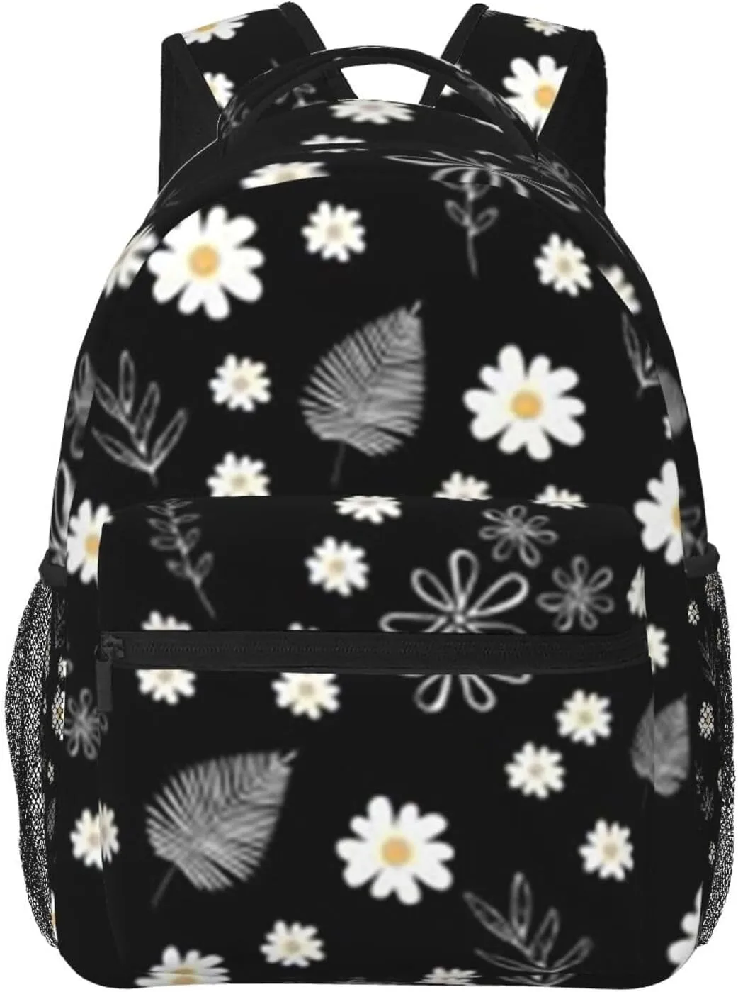 D-aisy Casual Student Backpack With Adjustable Shoulder Straps And Cushioned Back For Comfort Black