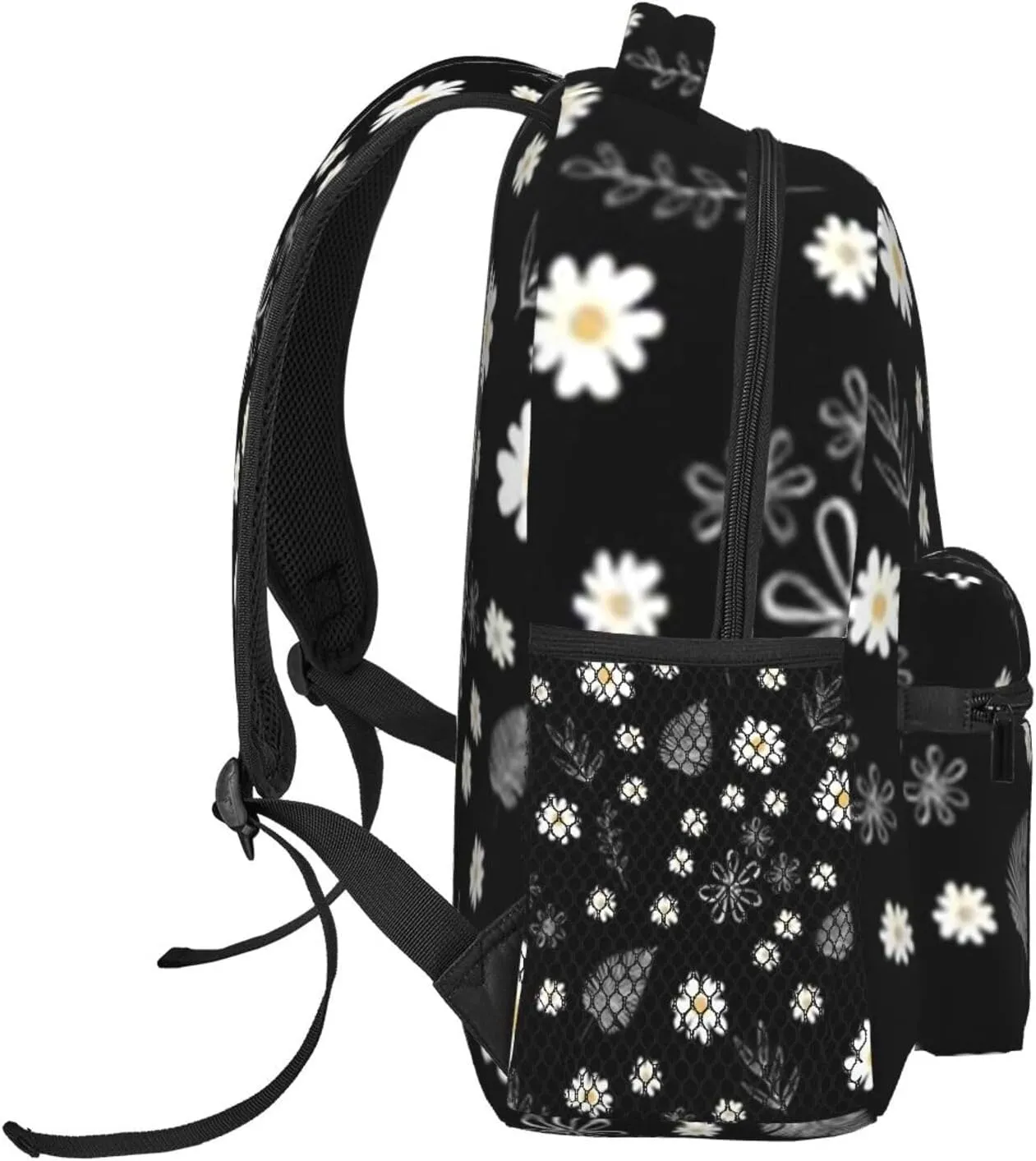 D-aisy Casual Student Backpack With Adjustable Shoulder Straps And Cushioned Back For Comfort Black
