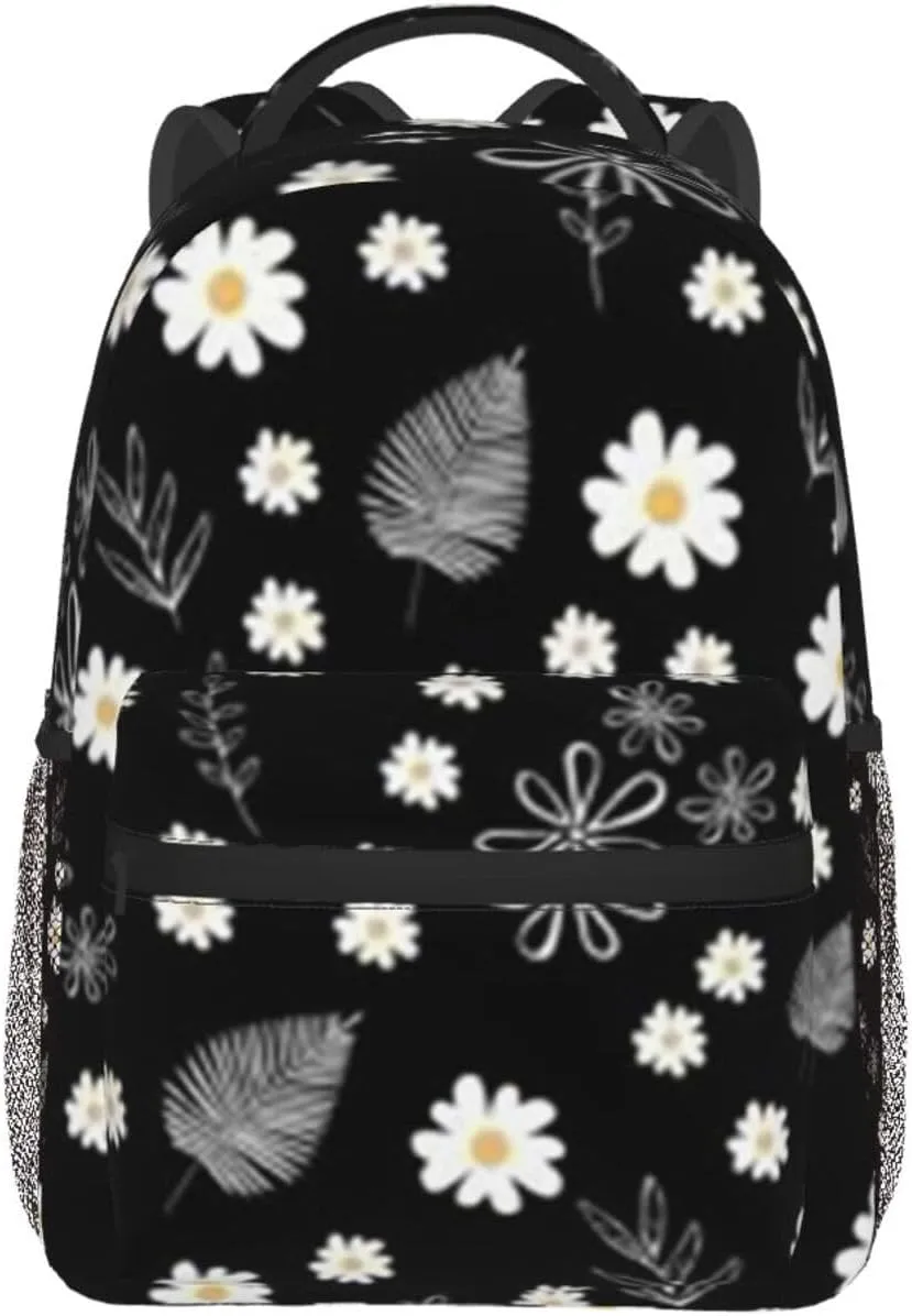 D-aisy Casual Student Backpack With Adjustable Shoulder Straps And Cushioned Back For Comfort Black