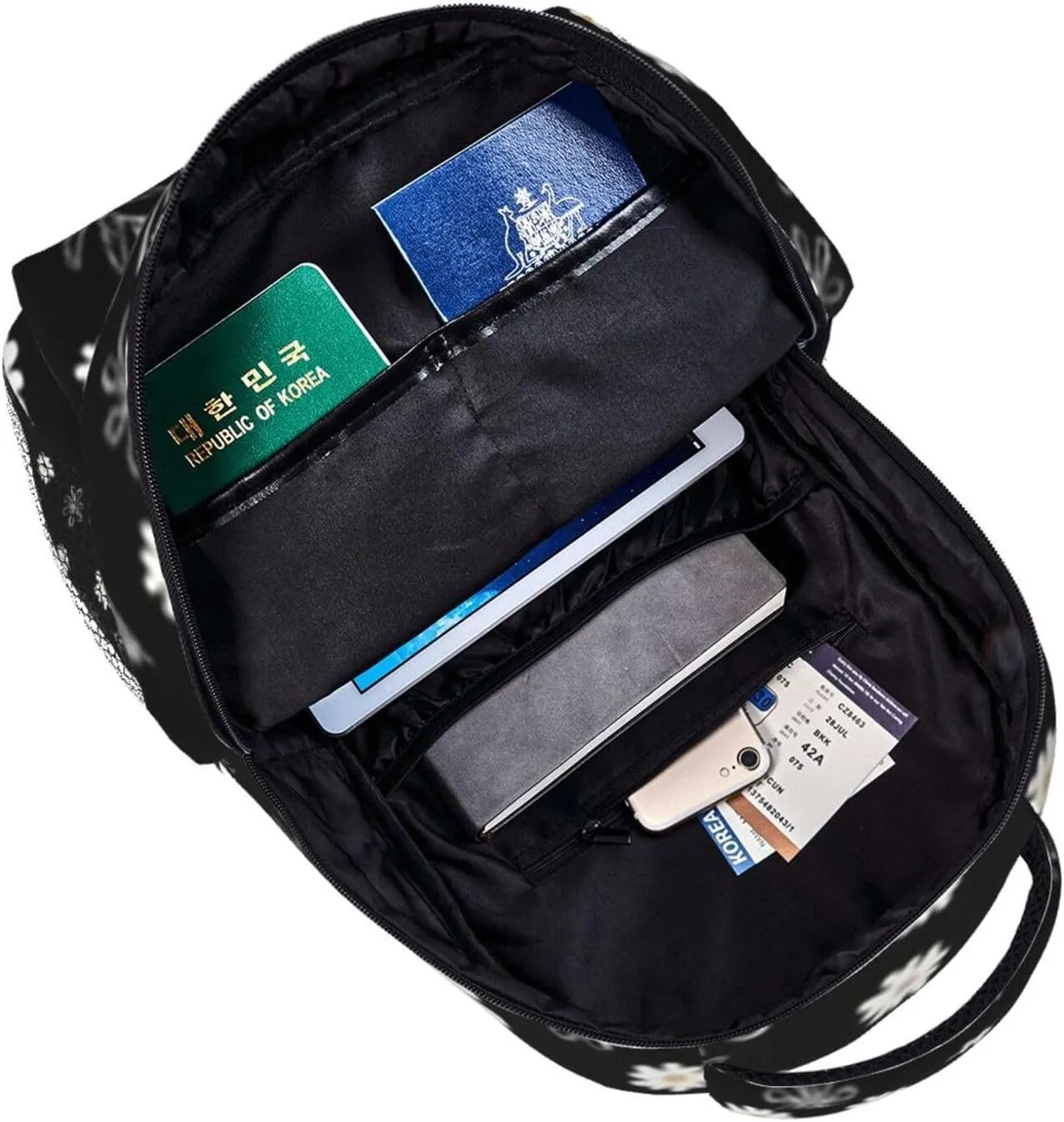 D-aisy Casual Student Backpack With Adjustable Shoulder Straps And Cushioned Back For Comfort Black