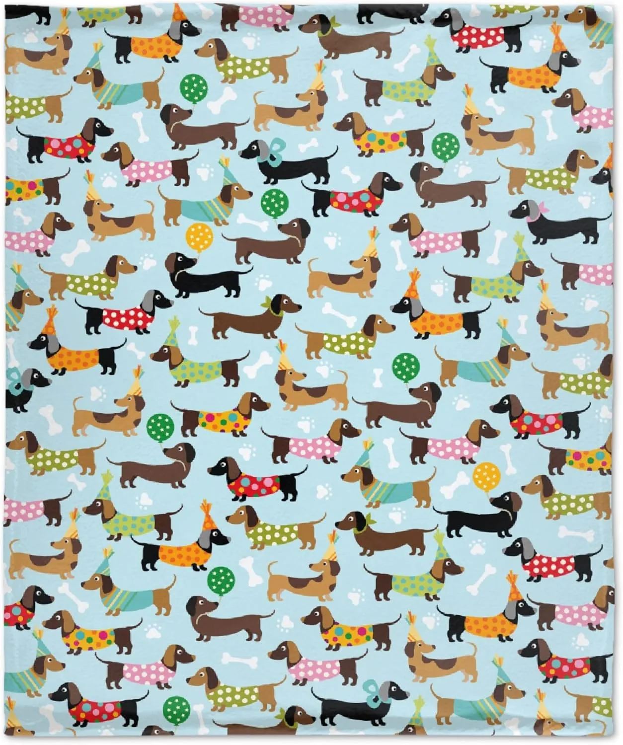 Dachshund Gifts: Cute Wiener Dog Throw Blanket for Girls & Boys - 60"x50" Dachshund Decor Fleece Flannel Lightweight Blanket for Puppy Dog Lovers