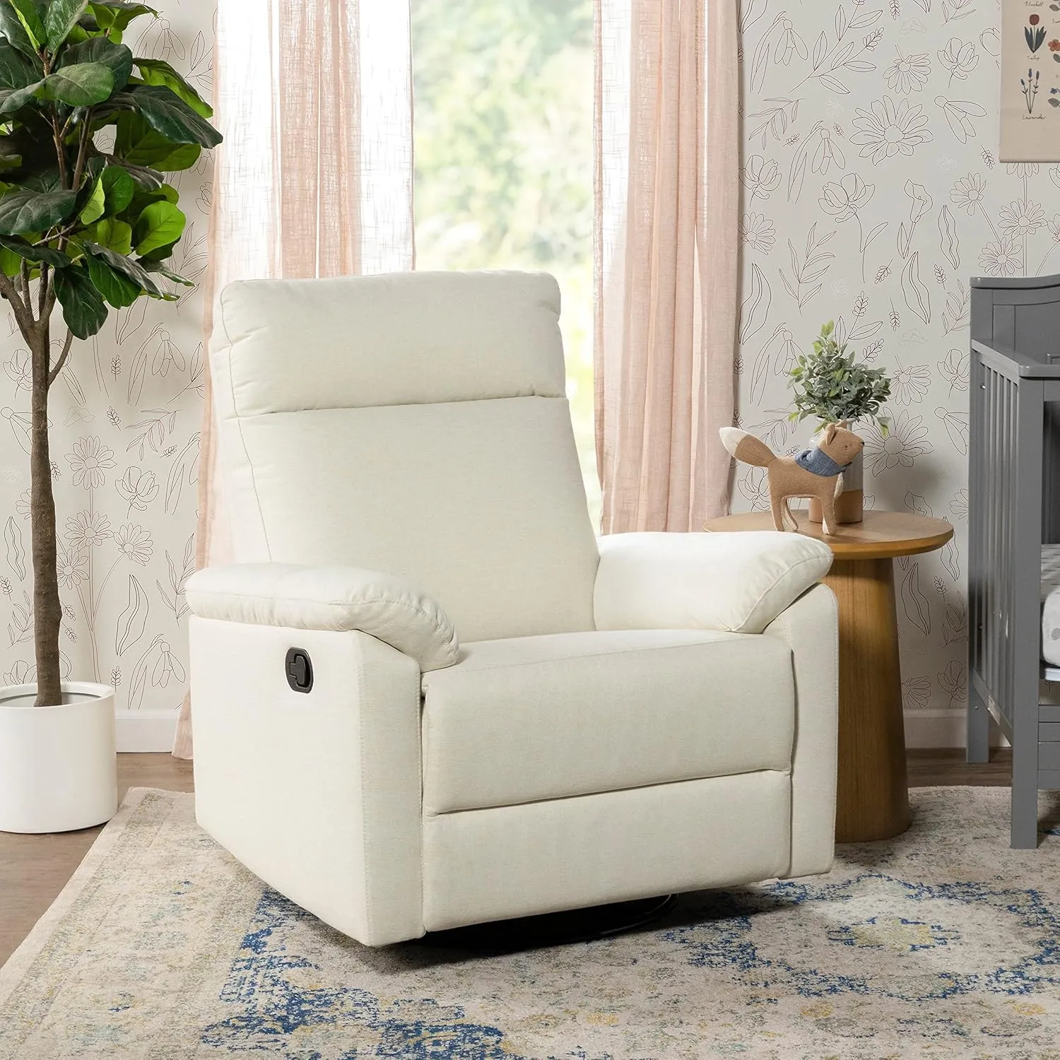 DaVinci Suzy Glider Recliner Nursery Chair - Versatile Glider Rocking Chair for Nursery and Living Room - GREENGUARD Gold, FSC & Certi-PUR US Certified - 360° Swivel Rocker Recliner - Vanilla