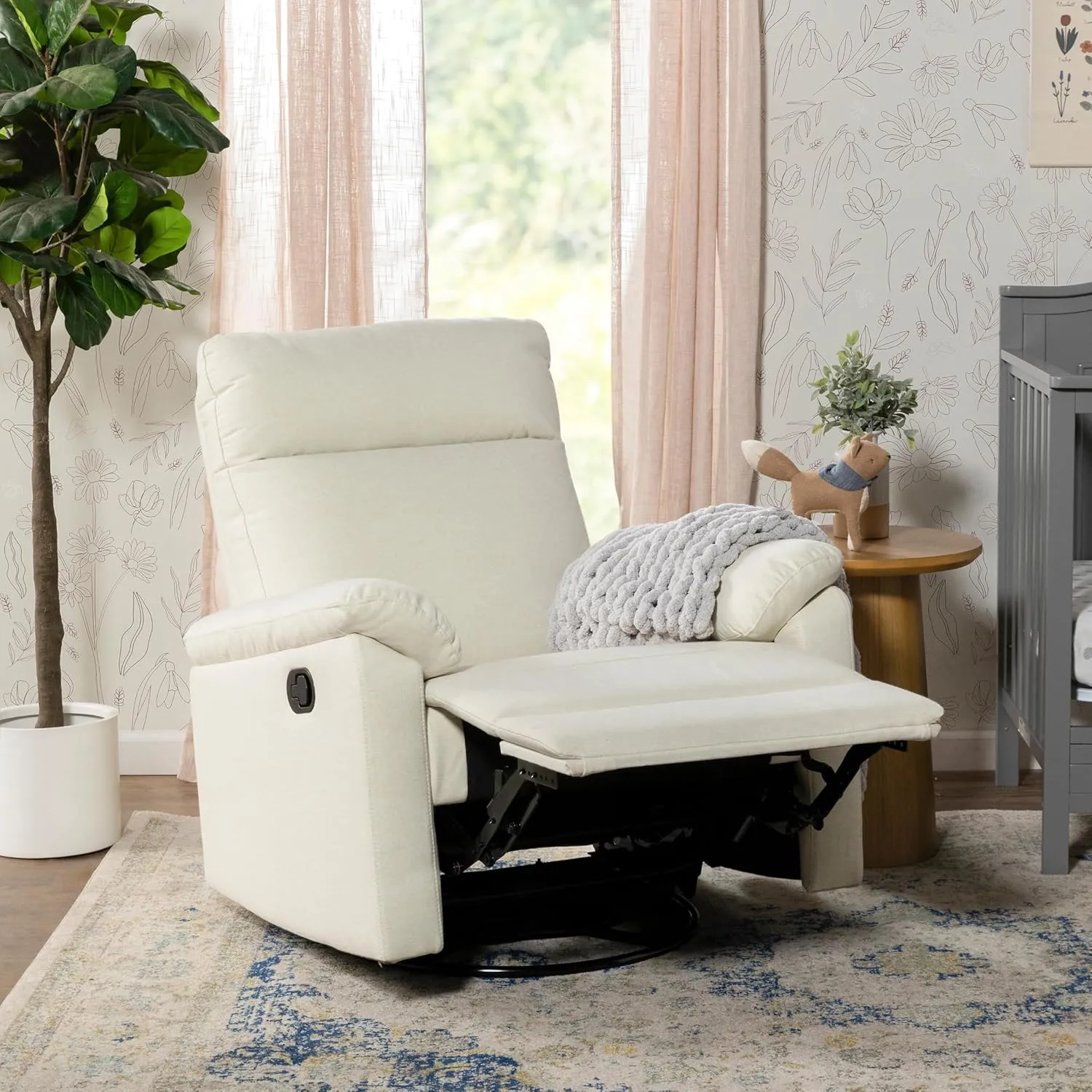 DaVinci Suzy Glider Recliner Nursery Chair - Versatile Glider Rocking Chair for Nursery and Living Room - GREENGUARD Gold, FSC & Certi-PUR US Certified - 360° Swivel Rocker Recliner - Vanilla