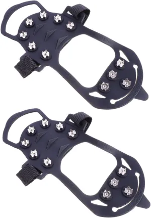 DECHOUS 2Pcs Ice Cleats Spikes for Shoes Slip Winter Ice Shoe Covers with Durable for Enhanced Traction Snow and Ice Lightweight and Easy to Install