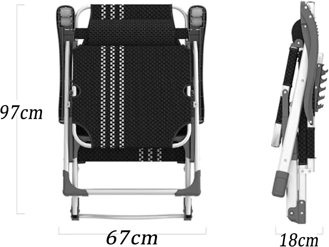 Deck Chair Recliner,Folding Single Lunch Break Bed,Adjustable Home Backrest Lounge Chair,Portable Multi-Function Beach Sun Lounger,with Cotton Pads(F)