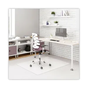 deflecto® Duramat Moderate Use Chair Mat, Low Pile Carpet, Flat, 45 X 53, Rectangle, Clear