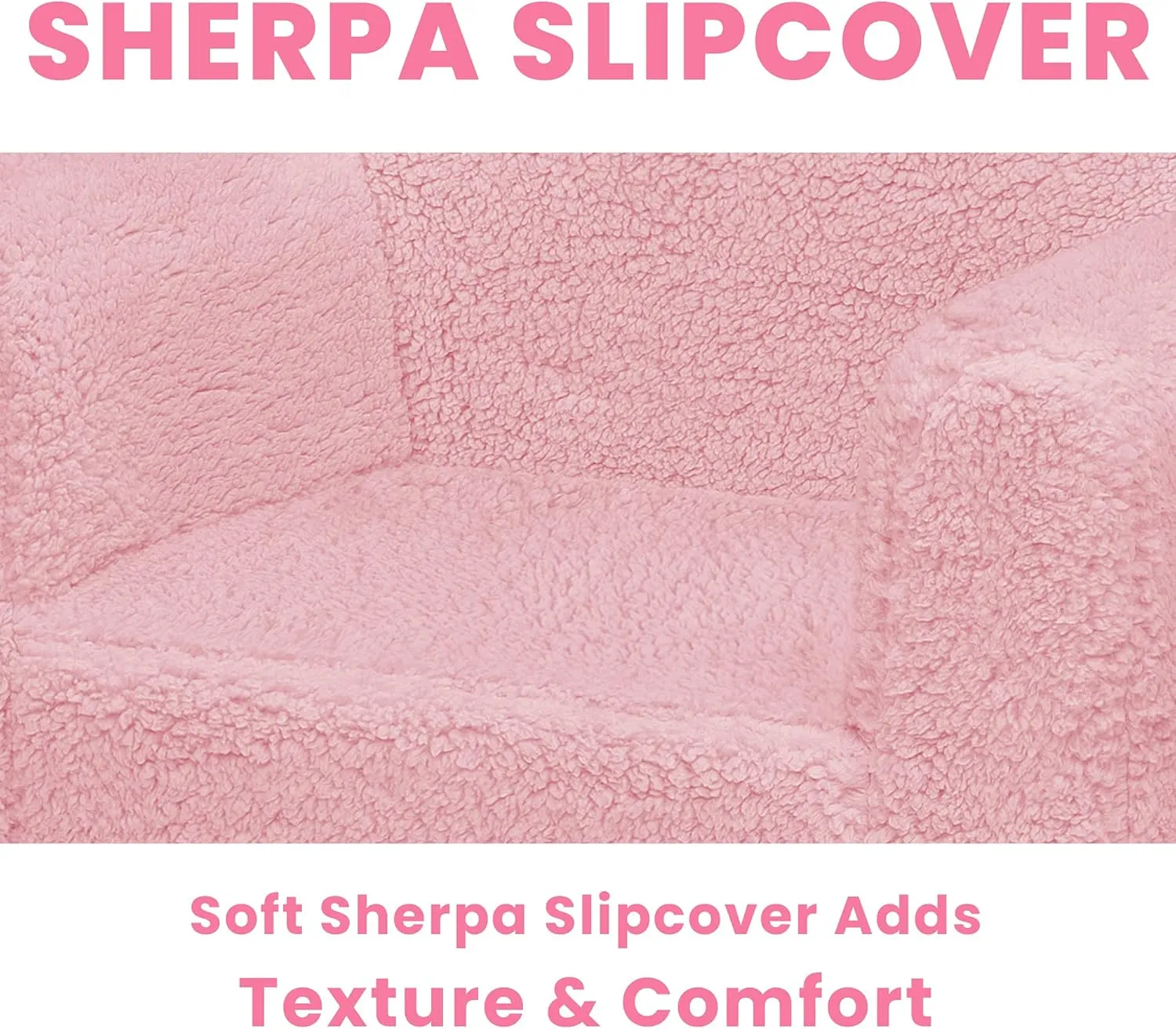 Delta Children Cozee Sherpa Chair, foam, Pink