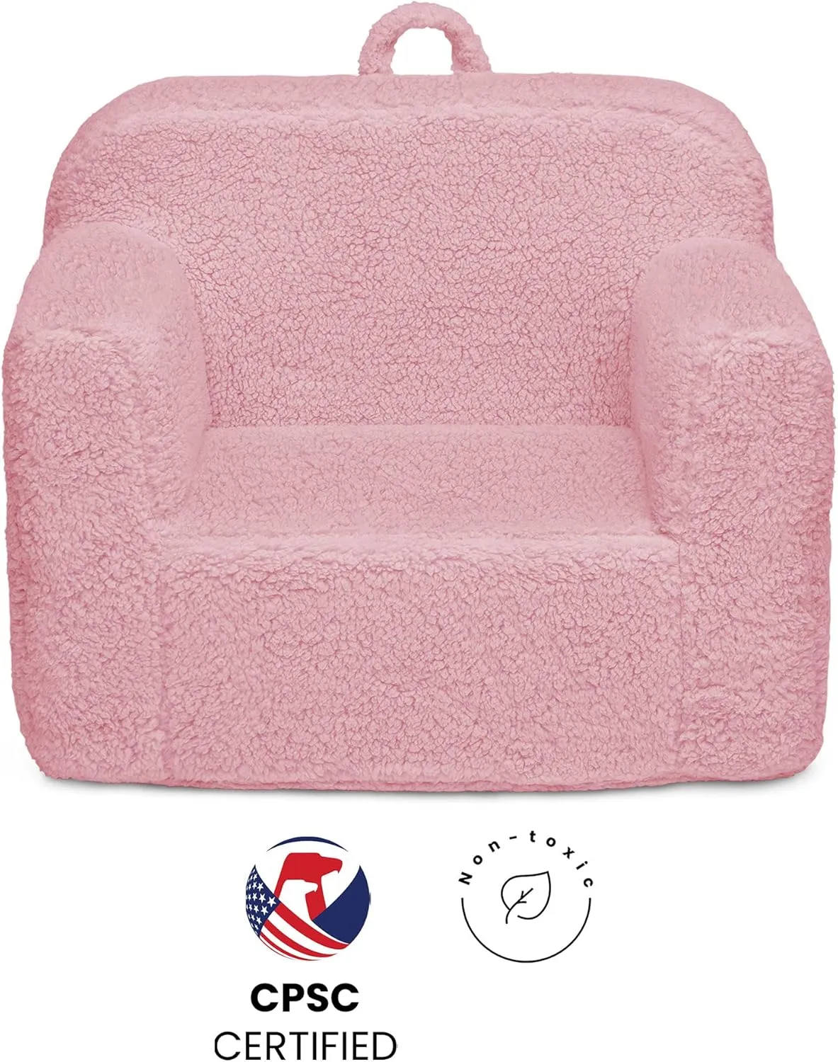 Delta Children Cozee Sherpa Chair, foam, Pink