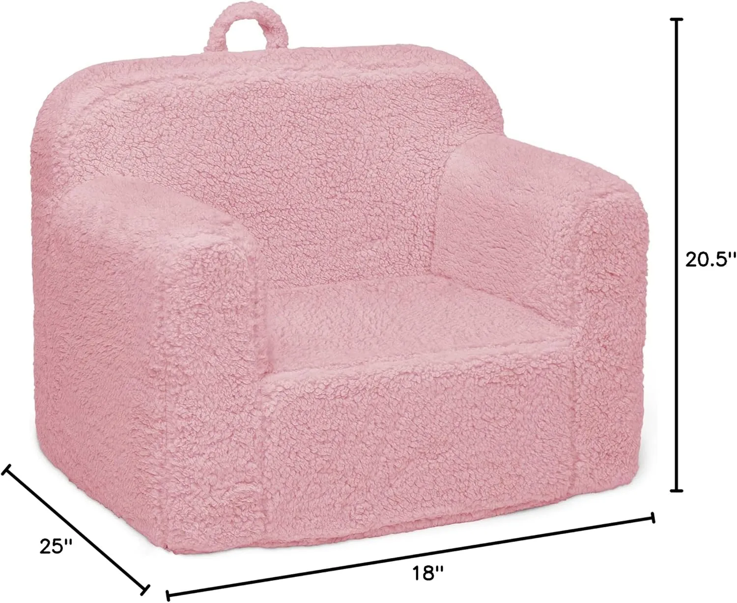 Delta Children Cozee Sherpa Chair, foam, Pink