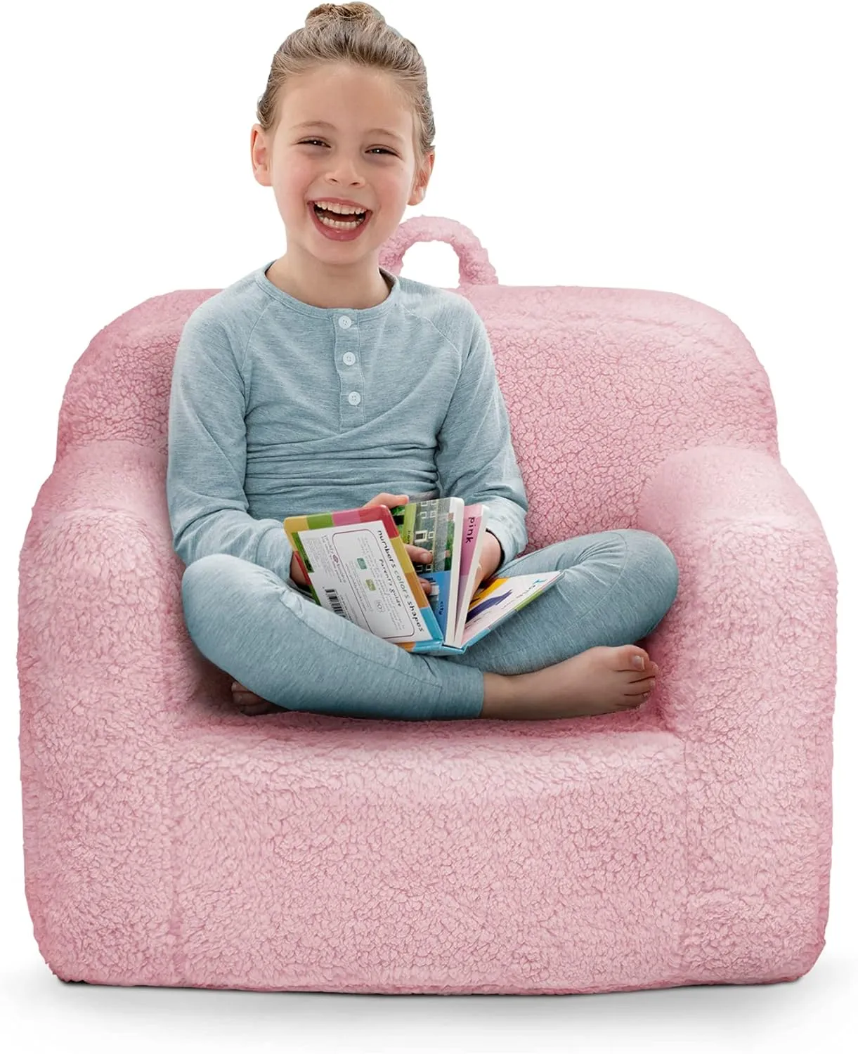 Delta Children Cozee Sherpa Chair, foam, Pink