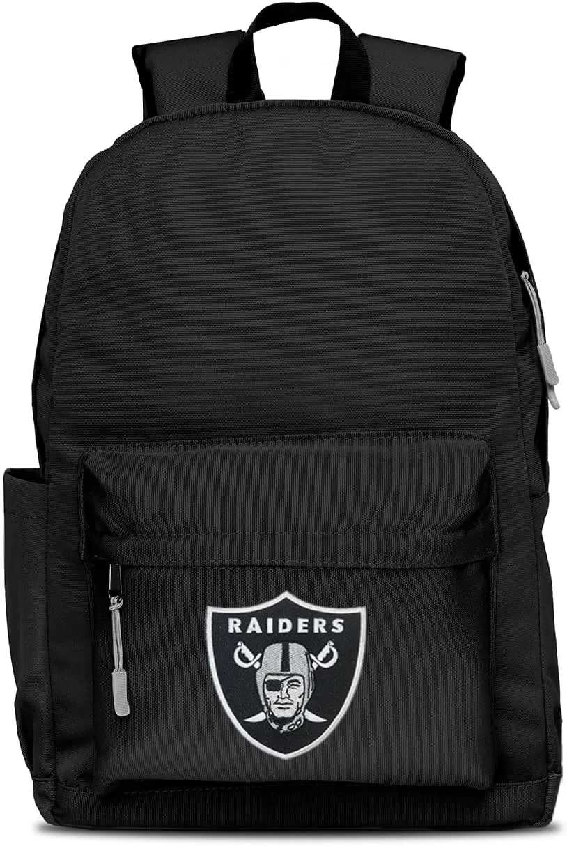 Denco Las Vegas Raiders Lightweight 17" Campus Laptop Backpack - Ideal for the Gym, Work, Hiking, Travel, School, Weekends, and Commuting