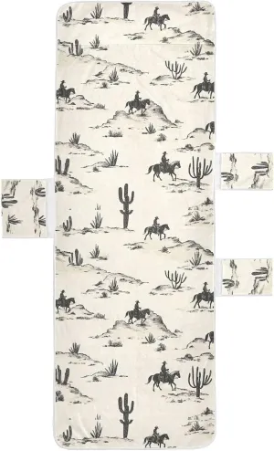 Desert Horseback Riding Lounge Chair Cover,Soft Beach Lounge Chair Towel Cover with Pockets for Beach Pool Outdoor Chair, 85"x30"