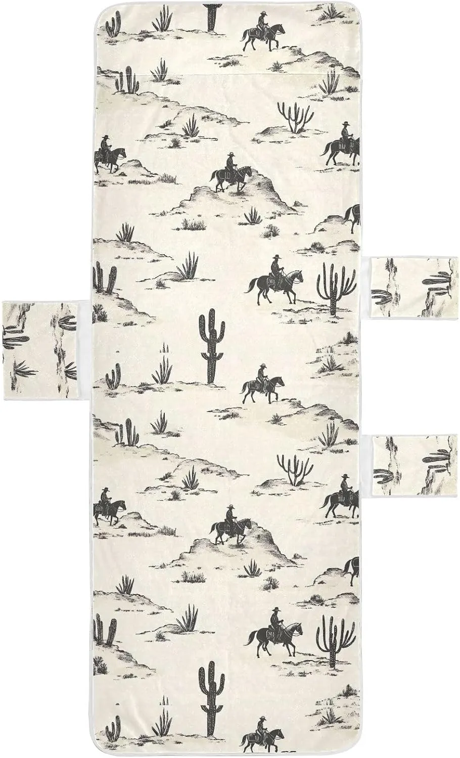 Desert Horseback Riding Lounge Chair Cover,Soft Beach Lounge Chair Towel Cover with Pockets for Beach Pool Outdoor Chair, 85"x30"