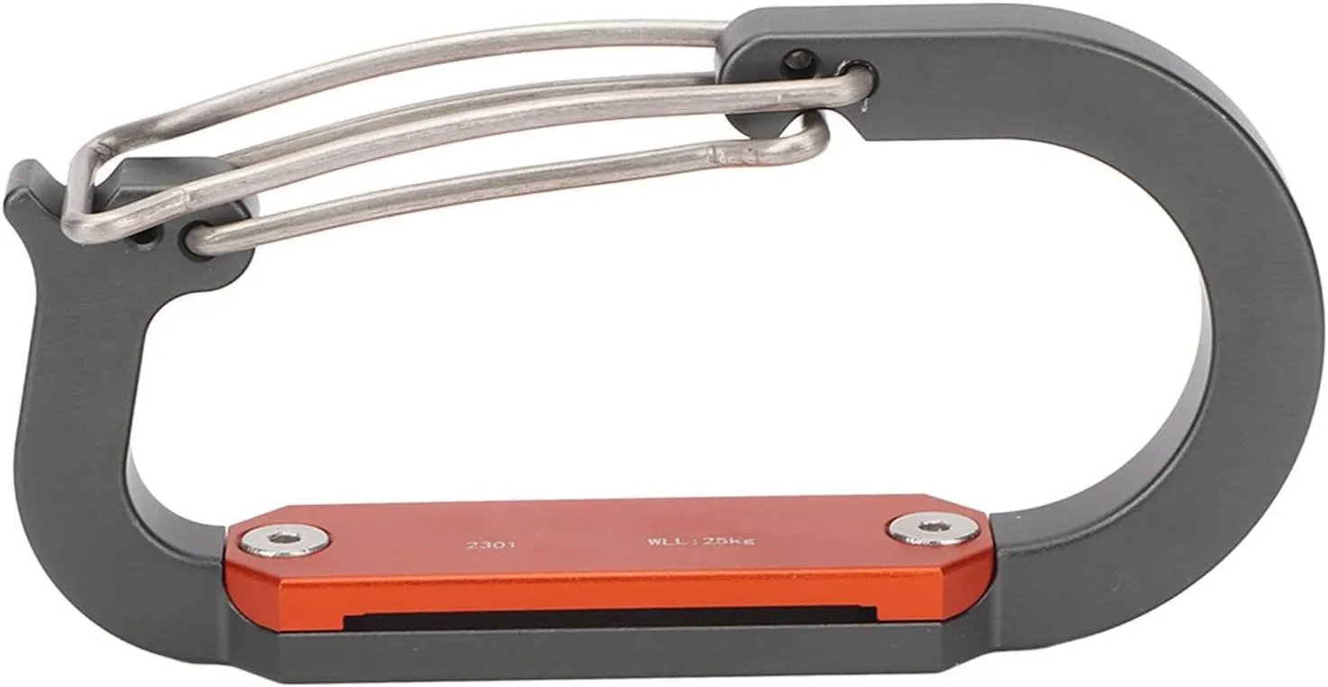 Detachable Harness Clip Aluminium Alloy Quick Hanging Hook for Outdoor Climbing Hiking 25KG Load Capacity Lightweight
