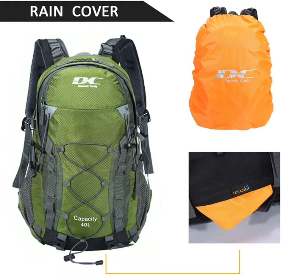 Diamond Candy Waterproof Hiking Backpack for Men and Women, Lightweight Day Pack for Travel Camping