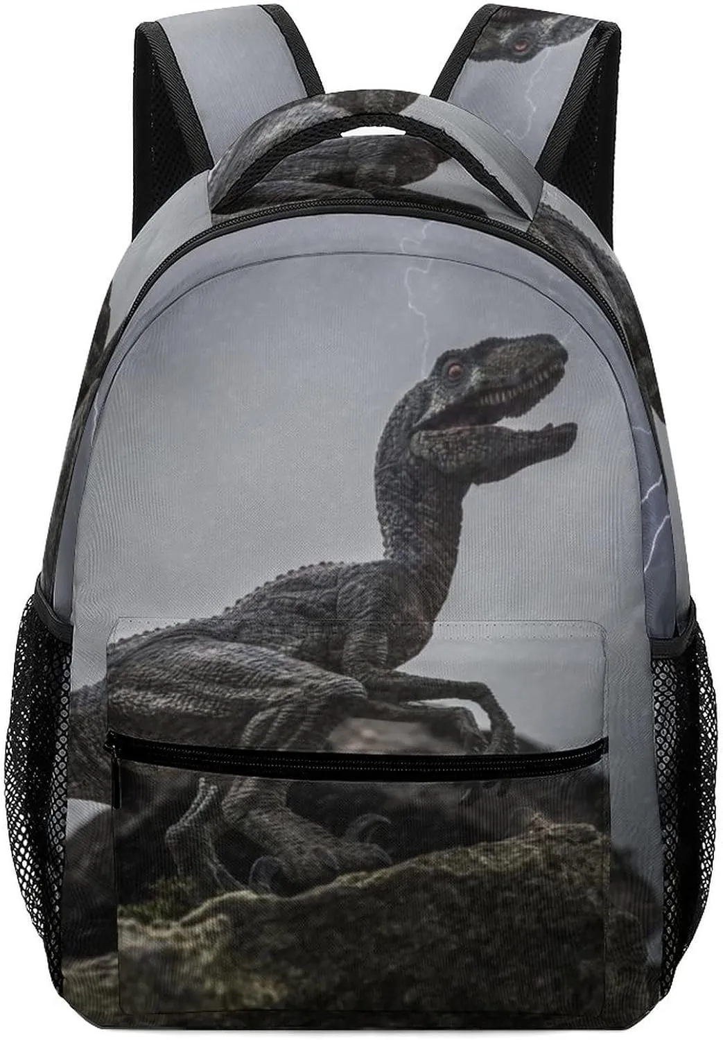 Dinosaur Meteor Thunder Backpack Large computer Bags with Chest Strap,Lightweight Casual Daypack for Women Men Hiking Travel Work and Business 16 Inch
