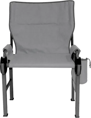 Disc-O-Bed Outfitter Disc-Chair with Zippered Mesh Compartments and Cup Holder for Outdoor Sports and Camping, Included Carry Bag, Grey