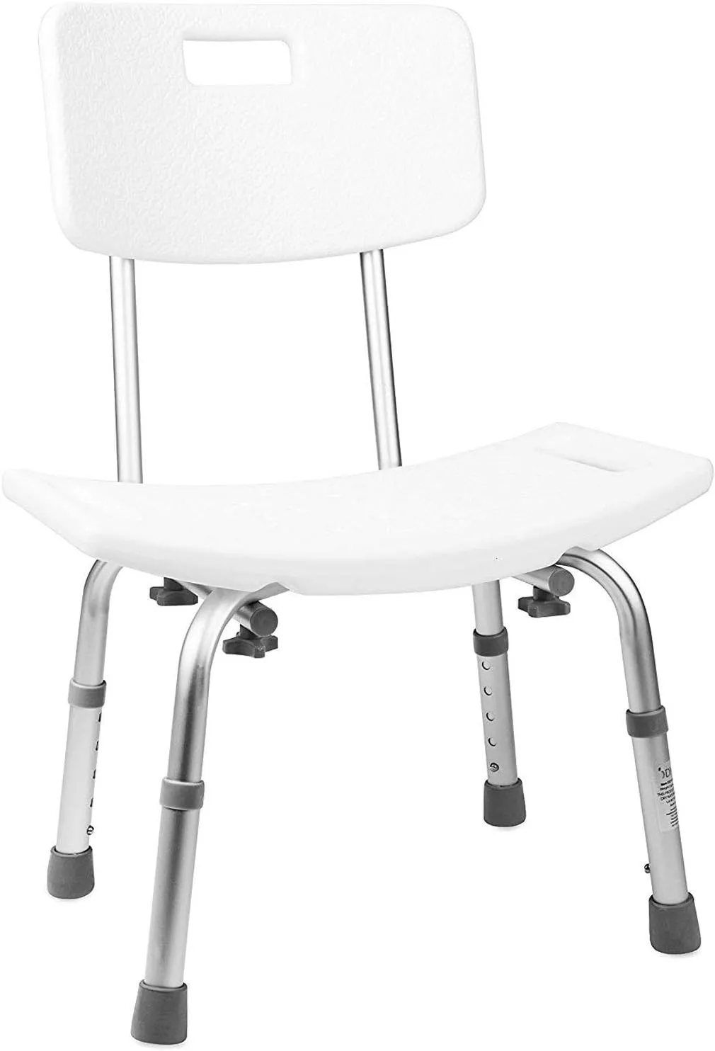 DMI Shower Chair Bath Seat for Tub or Shower Bench for inside shower, Made of Non Slip Aluminum with Plastic Seat, No Tools Needed, Adjustable Height, Holds Weight up to 300 Pounds, Bath Chair, White