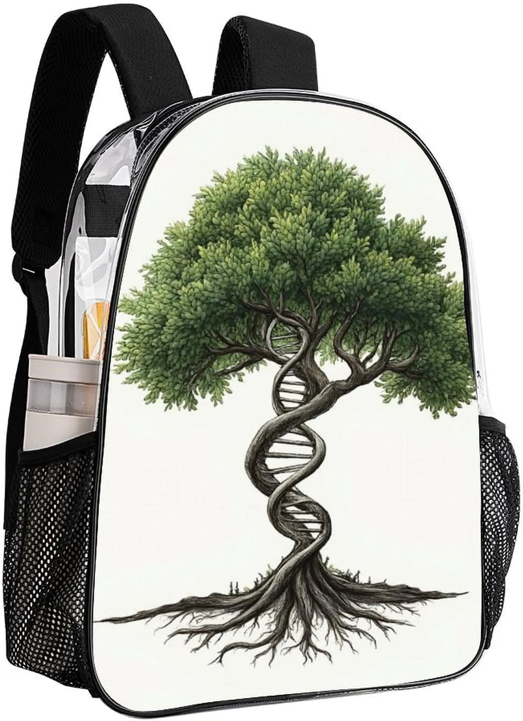Dna Tree Of Life Rucksacks Lightweight Multipurpose Transparent Shoulder Bag Big Capacity Traveling & Camping Backpack With Side Pockets