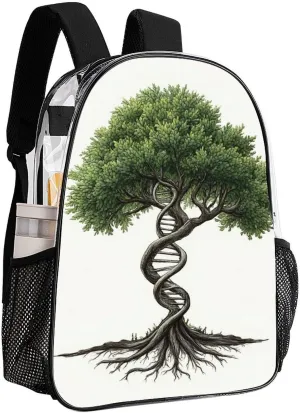 Dna Tree Of Life Rucksacks Lightweight Multipurpose Transparent Shoulder Bag Big Capacity Traveling & Camping Backpack With Side Pockets