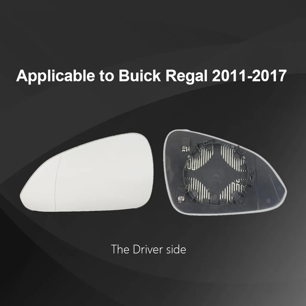 Driver Side Mirror Replacement Glass for Buick Regal 2011-2017, Automotive Exterior Heated Left Side View Mirror Glass for 2011 2012 2013 2014 2015 2016 2017 Buick Regal(SKOUIO 01-S)
