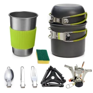 DS-101 Portable Outdoor Camping Cooking Set Picnic Boiler Cookware Combination (Black)