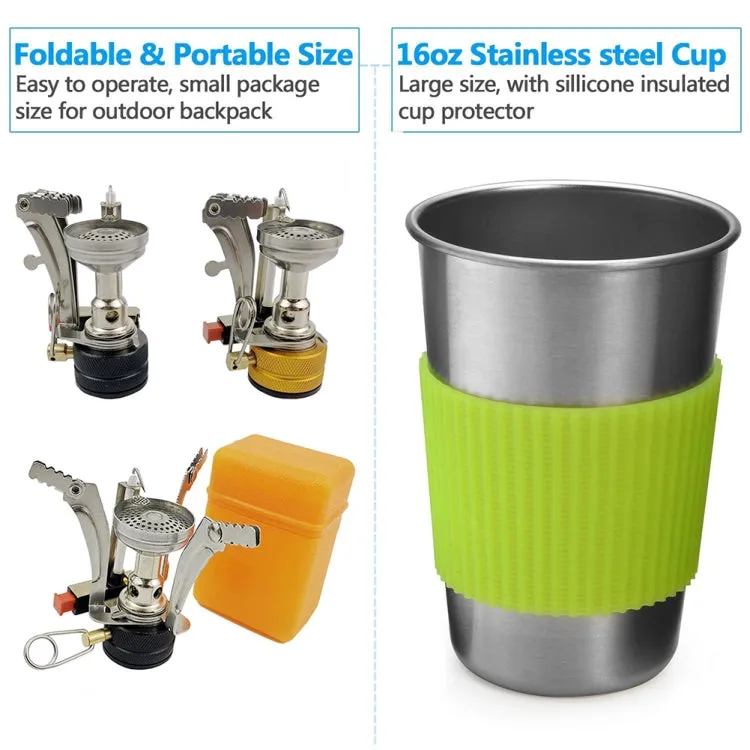 DS-101 Portable Outdoor Camping Cooking Set Picnic Boiler Cookware Combination (Black)