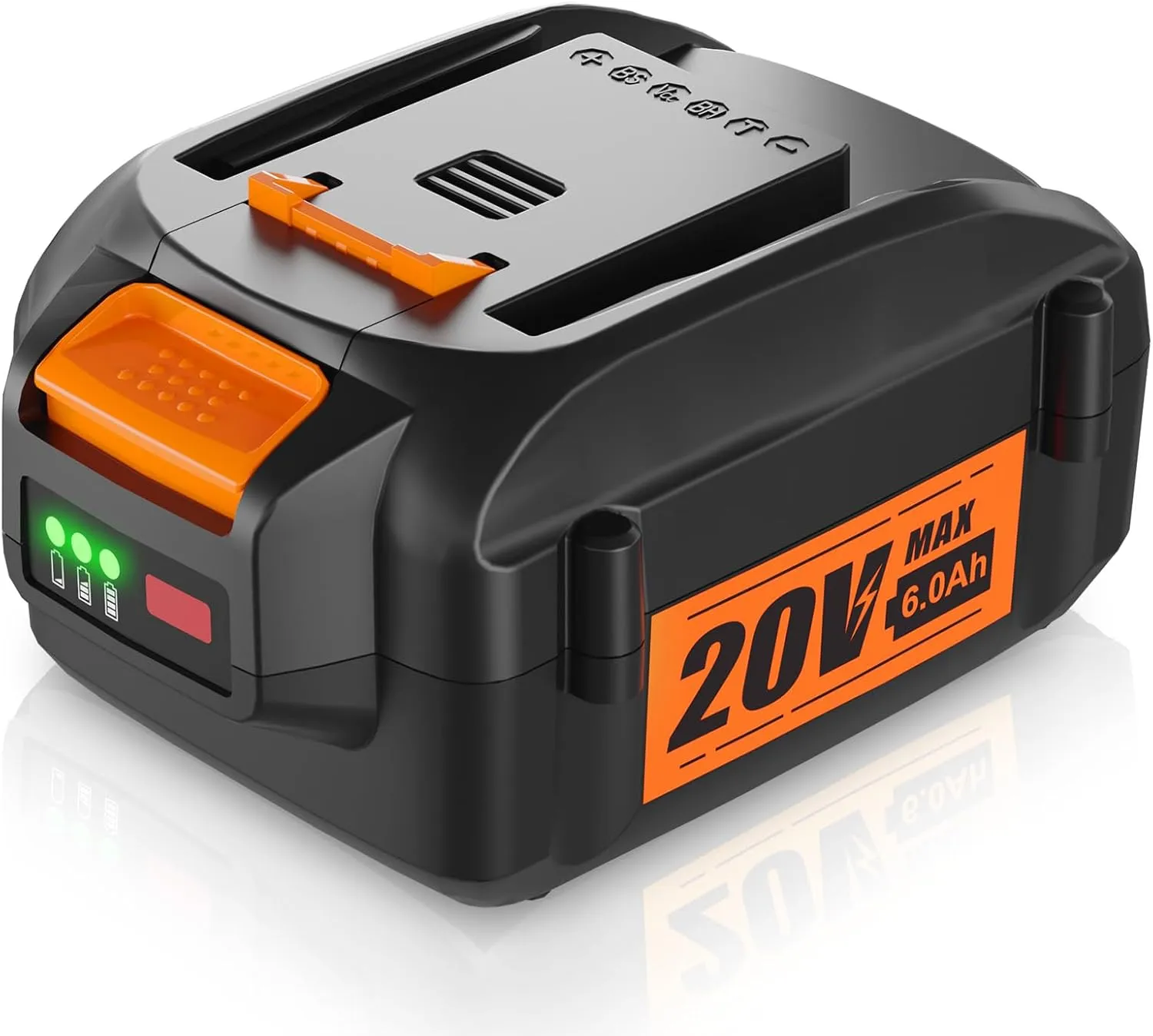 DSANKE WA3520 20V 6.0Ah Replacement for Worx 20V Battery WA3520 WA3525 WG151s WG155s WG251s WG255s, WG540s, WG545s, WG890, WG891 Worx 20Volt Lithium ion Cordless Power Tools