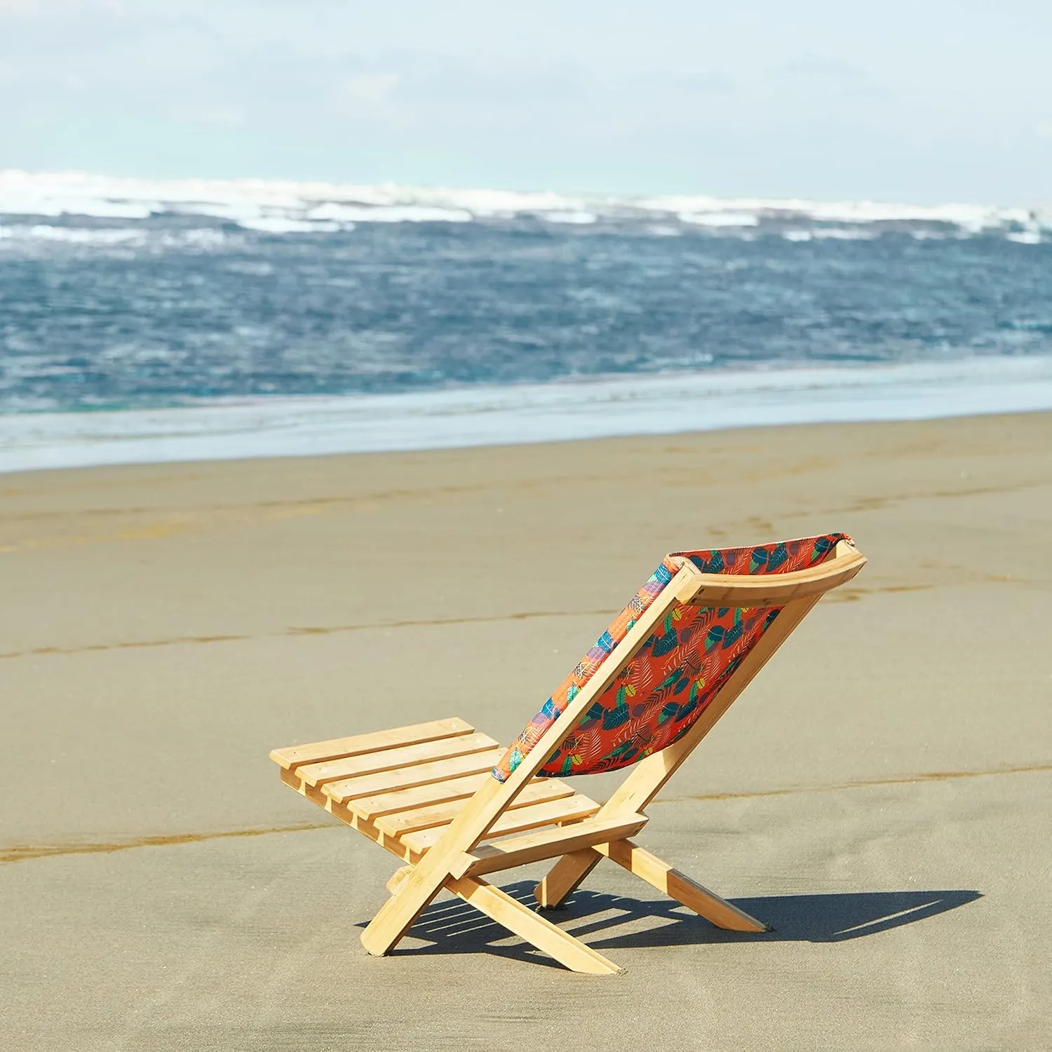 Duck Covers Bamboo Beach Chair, Pool Party Flamingo