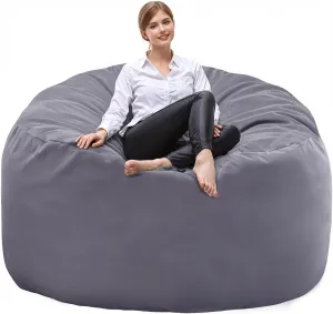 DUMOS 4FT Bean Bag Chair Beanbag for Adults and Kids Oversized Lazy Sofa Living Room Furniture with Removable Washable Cover Giant Comfy Gaming Chair Round Couch for Bedroom Dorm