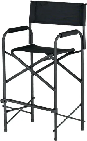 E-Z UP Tall Directors Chair, Seat 31” High, Padded Armrests and Storage Bag, Black