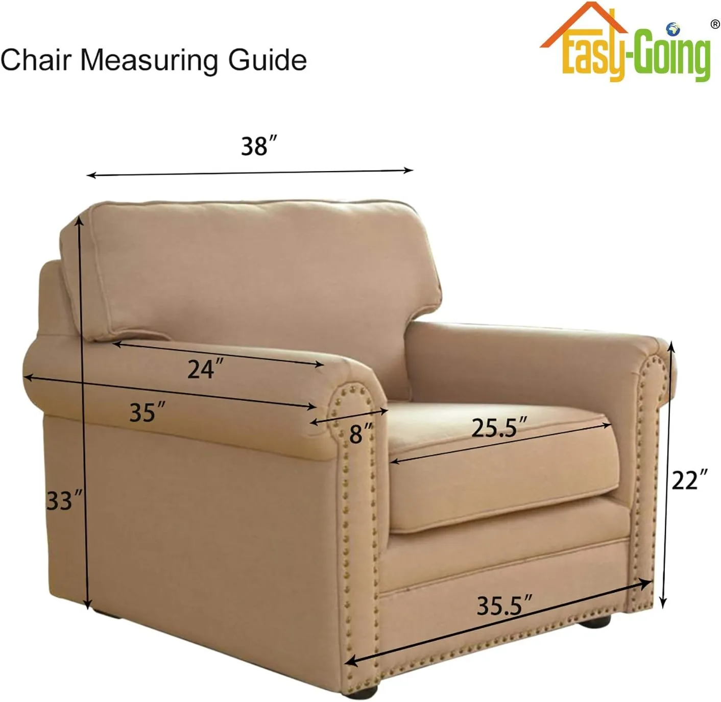 Easy-Going Stretch Chair Sofa Slipcover 1-Piece Couch Sofa Cover Furniture Protector Soft with Elastic Bottom for Kids, Pet. Spandex Jacquard Fabric Small Checks (Chair, Navy)