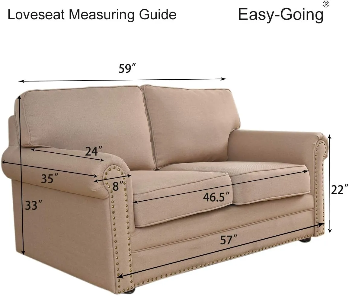Easy-Going Stretch Loveseat Slipcover 1-Piece Sofa Cover Furniture Protector Couch Soft with Elastic Bottom for Kids Polyester Spandex Jacquard Fabric Small Checks (Loveseat, Black)