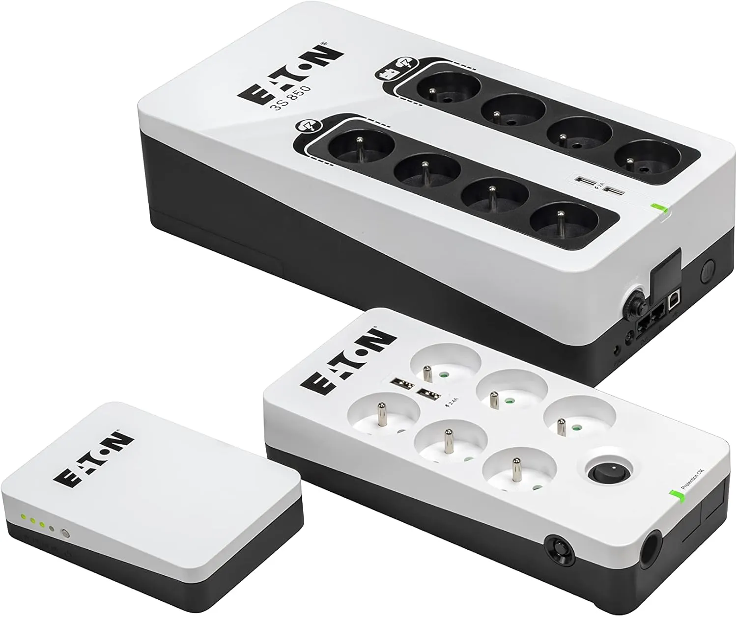 Eaton 3S Mini UPS 36W 9/12/15/19 Volt DC - Ideal for Protecting Internet Routers (e.g. FRITZ!Box), IP Cameras, Home Assistants and Smart Home Controllers - White & Black