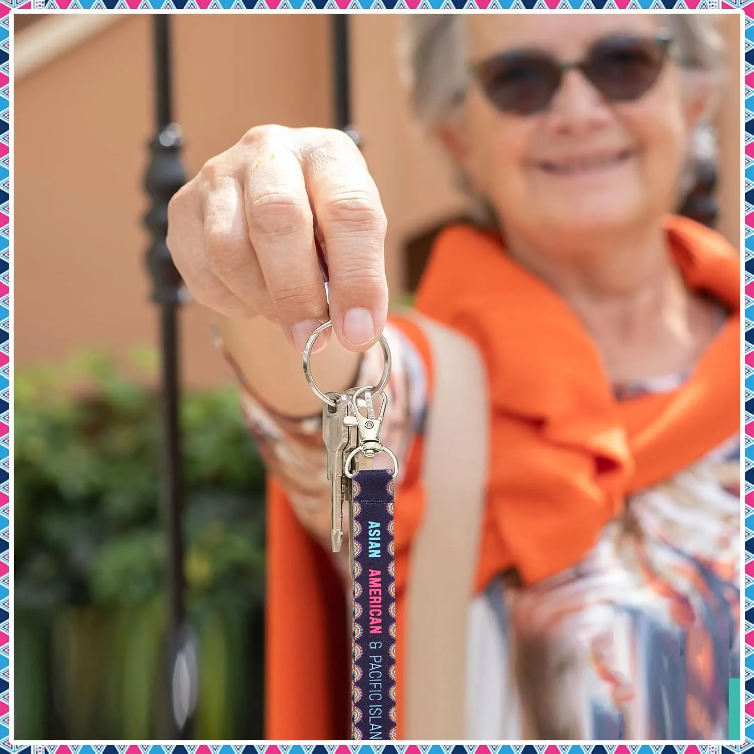 Ecally 150 Pcs Asian American and Pacific Islander Heritage Month Lanyard Gifts Bulk Pacific Islander Heritage Month Lanyard Keychains Gifts for Party Favors Supplies