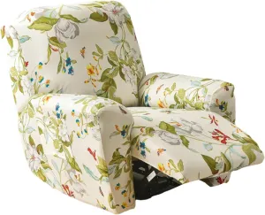 Eco-Ancheng Recliner Slipcovers 4-Pieces Lazyboy Recliner Covers Recliner Couch Covers Recliner Chair Cover Non Slip Reclining Slipcovers with Storage Pockets Furniture Protector for Living Room