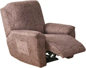 Eco-Ancheng Recliner Slipcovers 4-Pieces Lazyboy Recliner Covers Recliner Couch Covers Recliner Chair Cover Non Slip Reclining Slipcovers with Storage Pockets Furniture Protector for Living Room