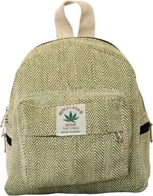 Eco Friendly Mini Backpack For women Handmade Hemp Backpack For Women organic Beautiful Small Backpack (LIGHT GREEN)