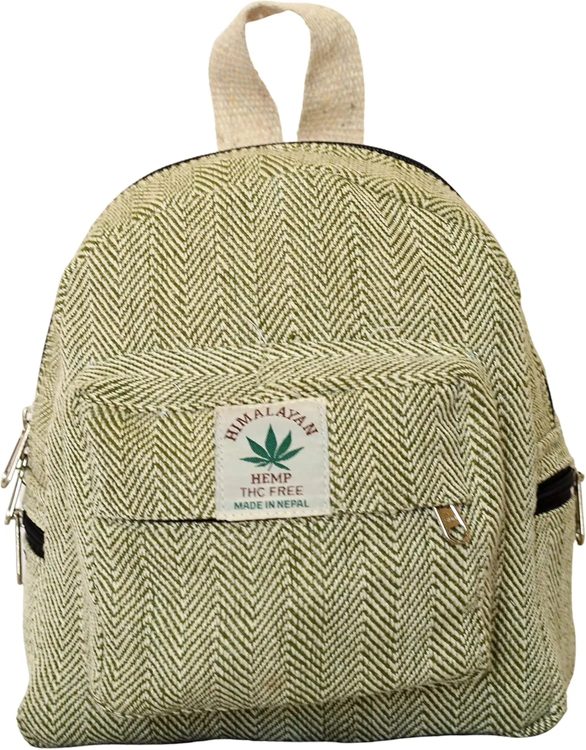 Eco Friendly Mini Backpack For women Handmade Hemp Backpack For Women organic Beautiful Small Backpack (LIGHT GREEN)