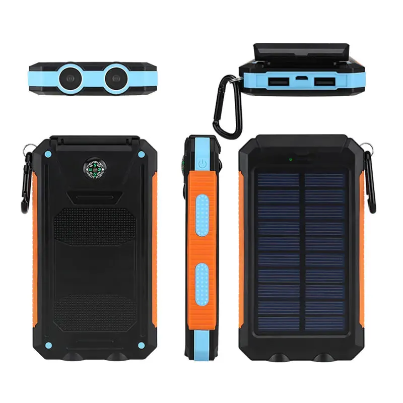 EcoCharge 20000mAh Solar Power Bank with Dual Headlights