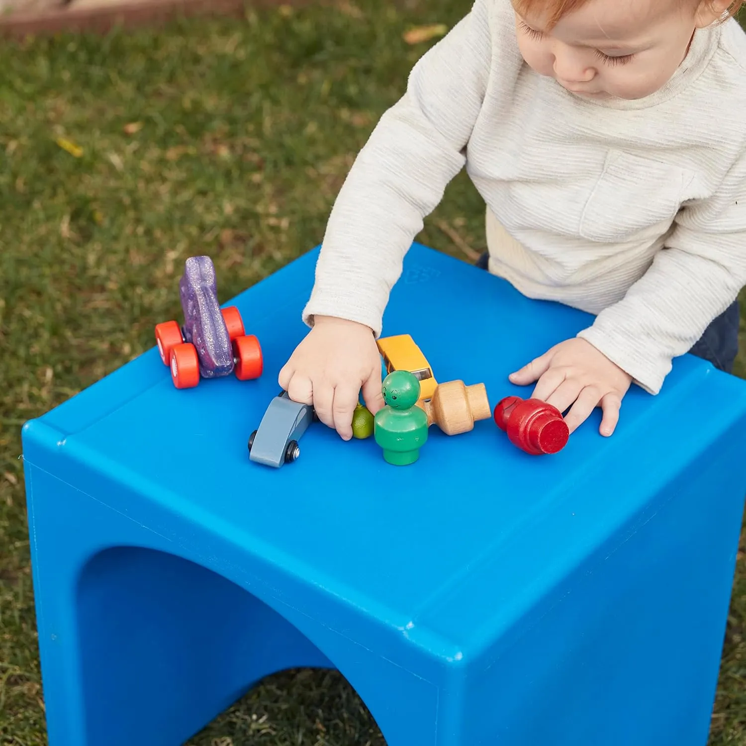 ECR4Kids Tri-Me 3-In-1 Cube Chair, Kids Furniture, Blue