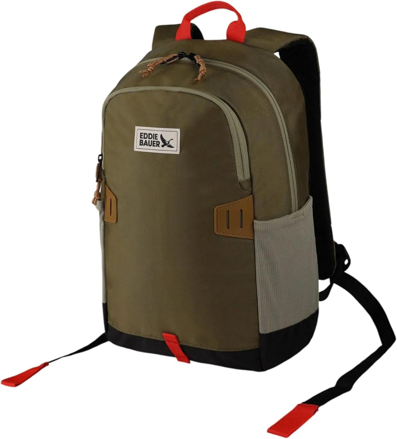 Eddie Bauer Campus Backpack | EDC | Work | Travel | Commuter | Padded Laptop Sleeve | Bottle Pockets | Lightweight | Durable, University-Adler Green, 22L